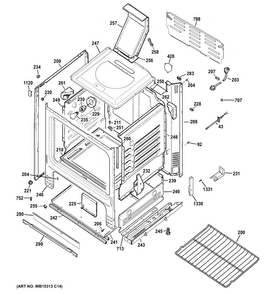 Body Parts Diagram and Parts List for JGBS60DEK1CC  General Electric Range