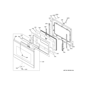 Door Diagram and Parts List for CTS90DM2N4S5  General Electric Wall Oven