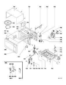 MICROWAVE Diagram and Parts List for JE2160BFC01  General Electric Microwave