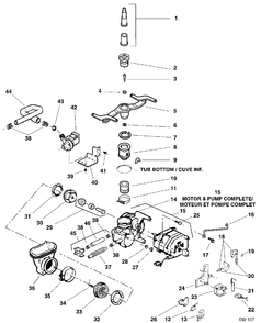 MOTOR & PUMP Diagram and Parts List for GSB9935VS129  General Electric Dishwasher