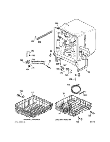 BODY PARTS Diagram and Parts List for GSM2204N00WW  General Electric Dishwasher