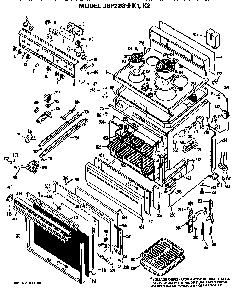 Main Body/cooktop/controls Diagram and Parts List for JBP22GK2  General Electric Range