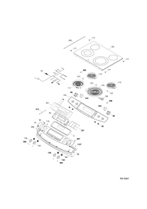 CONTROL PANEL & COOKTOP Diagram and Parts List for JCSP41SV2SS  General Electric Range