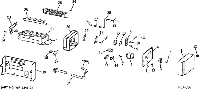 ICE MAKER KIT Diagram and Parts List for TPX24B1YAWW  General Electric Refrigerator