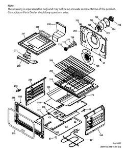 LOWER OVEN Diagram and Parts List for PCGS950SEF3SS  General Electric Range