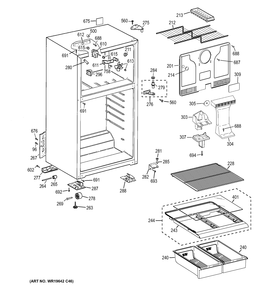 CABINET Diagram and Parts List for GTH18CBEGRBB  General Electric Refrigerator