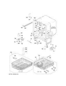 Body Parts Diagram and Parts List for GSC3500D50BB  General Electric Dishwasher