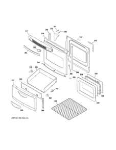 DOOR & DRAWER PARTS Diagram and Parts List for JA624RN3SS  General Electric Range