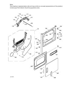 FRONT PANEL AND DOOR Diagram and Parts List for GTX18GSMJ1WW  General Electric Dryer