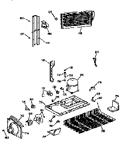 Unit Diagram and Parts List for TBX18JATJRWH  General Electric Refrigerator