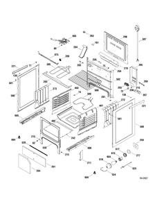 BODY PARTS Diagram and Parts List for RCB787DN1WW  General Electric Range