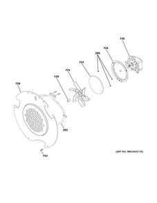 Convetion Fan Diagram and Parts List for JGBS86SP2SS  General Electric Range