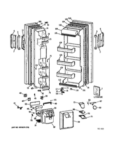 DOOR ASSEMBLY Diagram and Parts List for 39571  General Electric Refrigerator