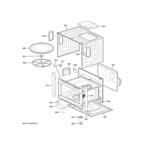 Oven Cavity Parts Diagram and Parts List for JT3800SHASS  General Electric Microwave Oven Combo