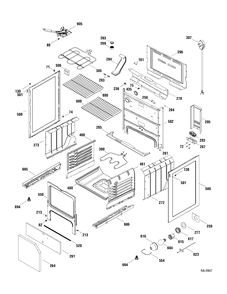 BODY PARTS Diagram and Parts List for JCB710SP1SS  General Electric Range
