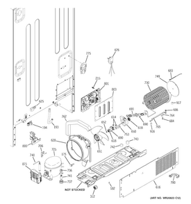 Machine Compartment Diagram and Parts List for PFQS5PJZHSS  General Electric Refrigerator