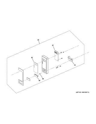 Control Parts Diagram and Parts List for PEM31FM1DS  General Electric Microwave