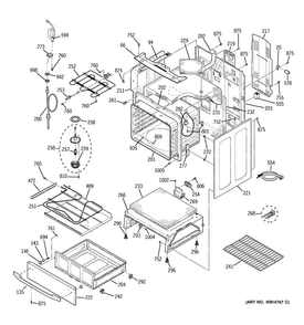 Body Parts Diagram and Parts List for PCB909DP1BB  General Electric Range