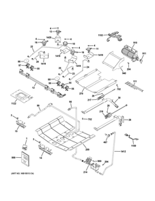 Gas And Burner Parts Diagram and Parts List for JGS760EP3ES  General Electric Range