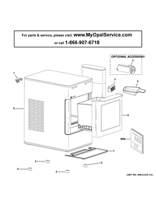 Opal Ice Maker Diagram and Parts List for XPIO13BCBT  General Electric Ice Maker