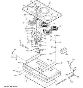CONTROL PANEL & COOKTOP Diagram and Parts List for CP650ST2SS  General Electric Cooktop