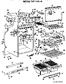 Cabinet Parts Diagram and Parts List for TBX18BJB  General Electric Refrigerator