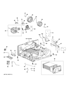 BLOWER, MOTOR & CONDENSER ASSEMBLY Diagram and Parts List for GFT14ESSL0WW  General Electric Dryer