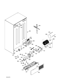 SEALED SYSTEM & MOTHERBOARD Diagram and Parts List for PSC23MGTDWW  General Electric Refrigerator