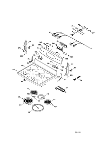 CONTROL PANEL & COOKTOP Diagram and Parts List for PCB909SR2SS  General Electric Range
