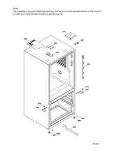 HINGE PARTS Diagram and Parts List for PDE21KMKBKES  General Electric Refrigerator