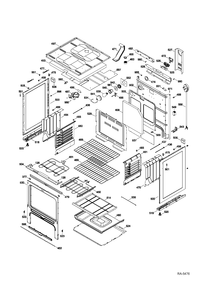 DOOR & DRAWER Diagram and Parts List for JCBP780ST2SS  General Electric Range