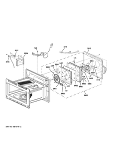 Interior Parts (1) Diagram and Parts List for PT9900SW1SS  General Electric Wall Oven