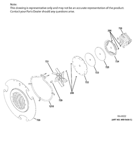 CONVECTION FAN Diagram and Parts List for PC2B940SEJ2SS  General Electric Range