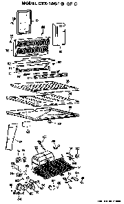 Unit Parts Diagram and Parts List for CTX18GFC  Hotpoint Refrigerator
