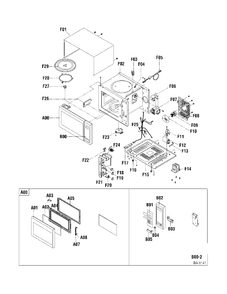 COMPLETE MICROWAVE Diagram and Parts List for JE635WCC01  General Electric Microwave