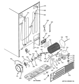 Machine Compartment Diagram and Parts List for GSE25HGHEHBB  General Electric Refrigerator