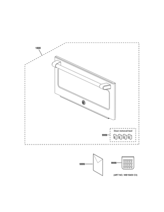 Door Parts Diagram and Parts List for CSB9120SJ4SS  General Electric Microwave Oven Combo
