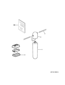 Water Filter Diagram and Parts List for GXK140TNN  General Electric Water Filter System