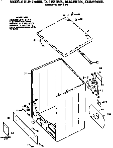 Cabinet And Top Diagram and Parts List for DLB2650BSL  Hotpoint Dryer