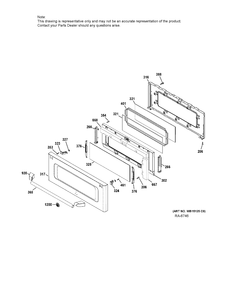 UPPER DOOR Diagram and Parts List for CCGS990SET9SS  General Electric Range