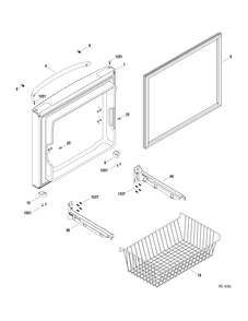 FZ DOOR Diagram and Parts List for GDRC0HBYARWW  General Electric Refrigerator