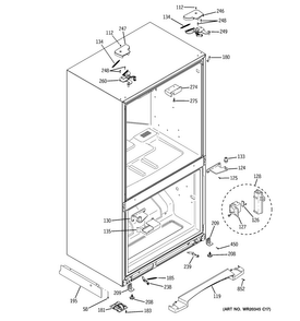 Case Parts Diagram and Parts List for PFSS0MFCBSS  General Electric Refrigerator