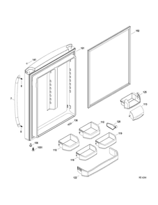 FF DOOR Diagram and Parts List for GDRS3KBYCRSS  General Electric Refrigerator