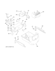 Ice Maker & Dispenser Diagram and Parts List for GSE23GGKECCC  General Electric Refrigerator