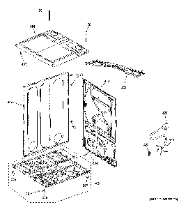 Cabinet And Top Panel Diagram and Parts List for GTD33GASK1WW  General Electric Dryer