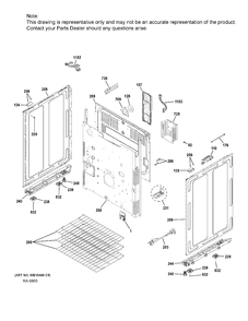 BODY PARTS Diagram and Parts List for PCGS960BEL1TS  General Electric Range