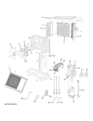 Part Location Diagram of WJ26X23634 GE RADIATOR