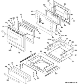 Part Location Diagram of WB10X25550 GE HINGE DOOR RT