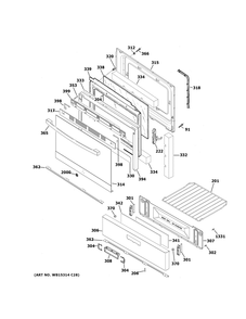Door And Drawer Parts Diagram and Parts List for JGBS30REK4SS  General Electric Range