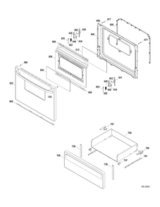 DOOR-DRAWER Diagram and Parts List for MCBS525R2WW  General Electric Range
